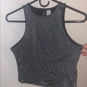 Sparkly cropped tank top